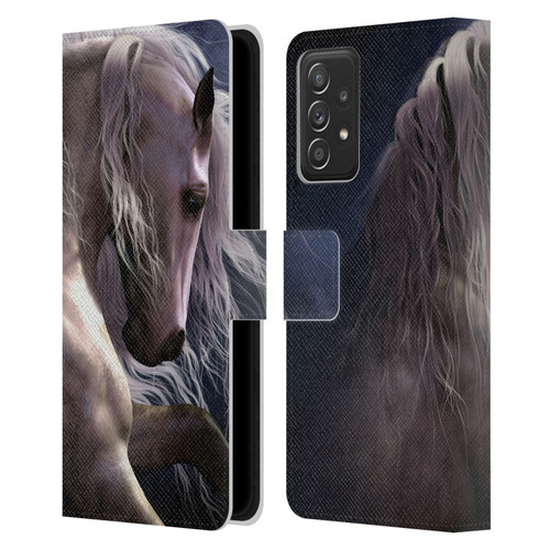Laurie Prindle Western Stallion Night Silver Ghost II Leather Book Wallet Case Cover For Samsung Galaxy A53 5G (2022)
