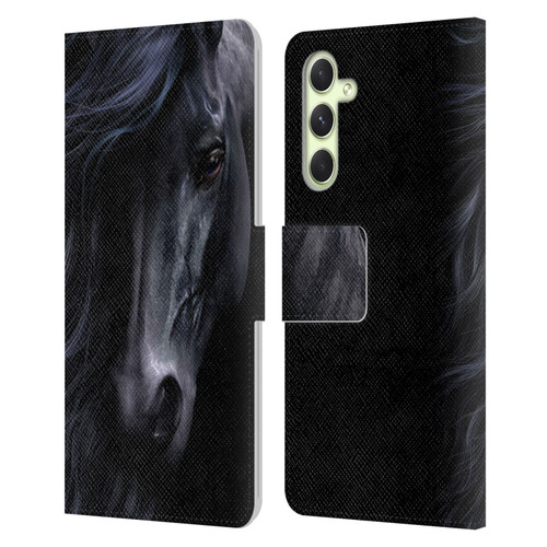 Laurie Prindle Western Stallion The Black Leather Book Wallet Case Cover For Samsung Galaxy A54 5G