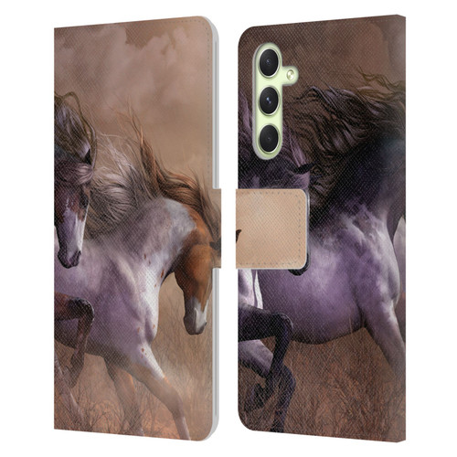 Laurie Prindle Western Stallion Run To Freedom Leather Book Wallet Case Cover For Samsung Galaxy A54 5G
