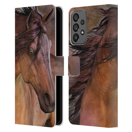 Laurie Prindle Western Stallion Belleze Fiero Leather Book Wallet Case Cover For Samsung Galaxy A73 5G (2022)