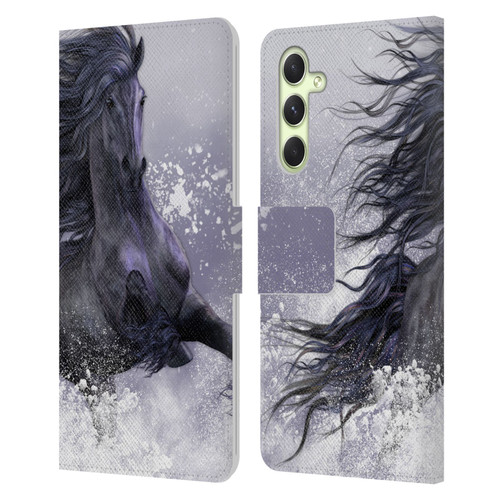 Laurie Prindle Western Stallion Winter Thunder Leather Book Wallet Case Cover For Samsung Galaxy A54 5G