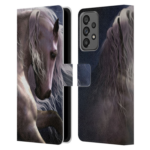 Laurie Prindle Western Stallion Night Silver Ghost II Leather Book Wallet Case Cover For Samsung Galaxy A73 5G (2022)