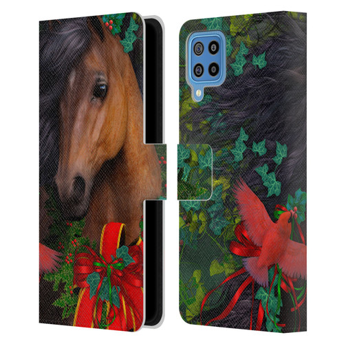 Laurie Prindle Western Stallion A Morgan Christmas Leather Book Wallet Case Cover For Samsung Galaxy F22 (2021)