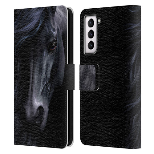 Laurie Prindle Western Stallion The Black Leather Book Wallet Case Cover For Samsung Galaxy S21 FE 5G