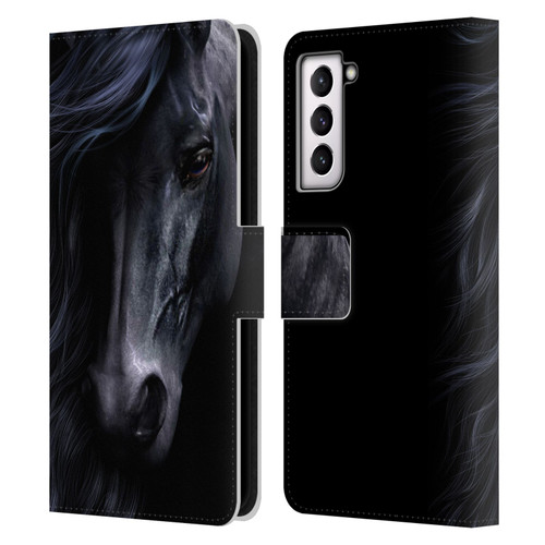 Laurie Prindle Western Stallion The Black Leather Book Wallet Case Cover For Samsung Galaxy S21 5G
