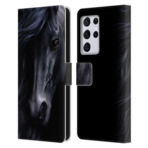 Laurie Prindle Western Stallion The Black Leather Book Wallet Case Cover For Samsung Galaxy S21 Ultra 5G