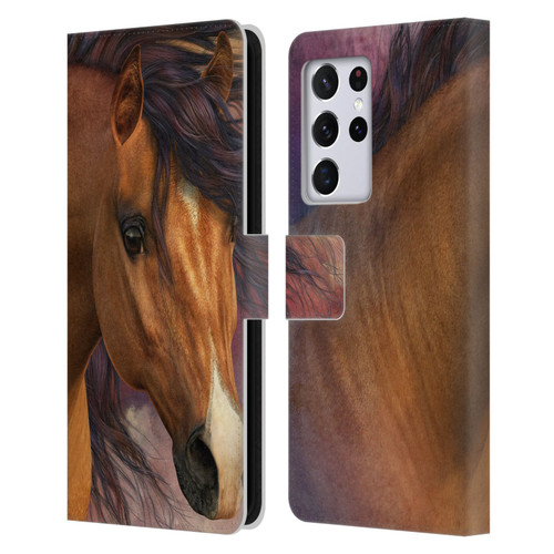 Laurie Prindle Western Stallion Flash Leather Book Wallet Case Cover For Samsung Galaxy S21 Ultra 5G