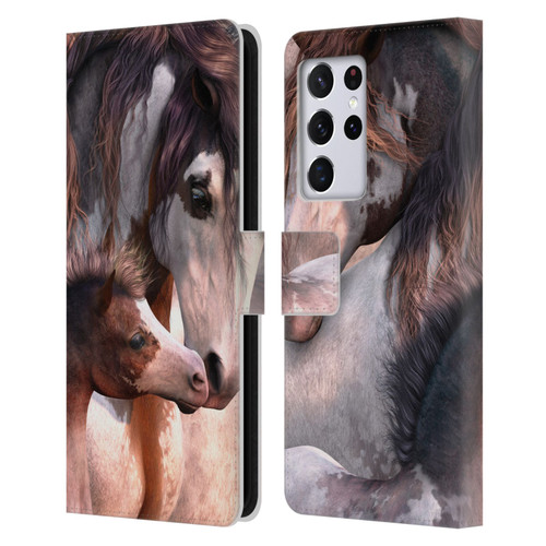Laurie Prindle Western Stallion Generations Leather Book Wallet Case Cover For Samsung Galaxy S21 Ultra 5G