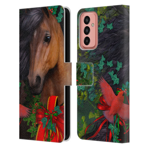 Laurie Prindle Western Stallion A Morgan Christmas Leather Book Wallet Case Cover For Samsung Galaxy M13 (2022)