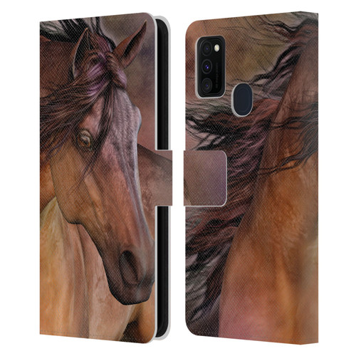 Laurie Prindle Western Stallion Belleze Fiero Leather Book Wallet Case Cover For Samsung Galaxy M30s (2019)/M21 (2020)