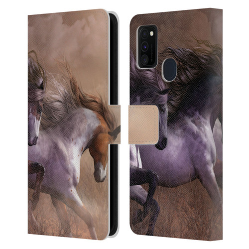 Laurie Prindle Western Stallion Run To Freedom Leather Book Wallet Case Cover For Samsung Galaxy M30s (2019)/M21 (2020)