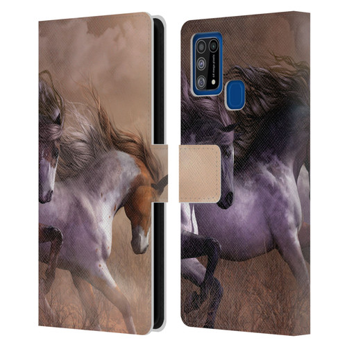 Laurie Prindle Western Stallion Run To Freedom Leather Book Wallet Case Cover For Samsung Galaxy M31 (2020)