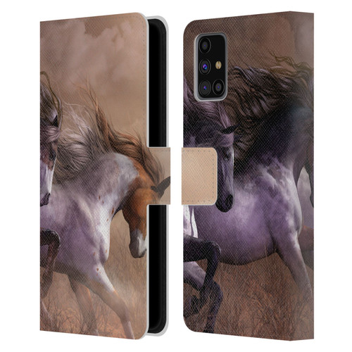 Laurie Prindle Western Stallion Run To Freedom Leather Book Wallet Case Cover For Samsung Galaxy M31s (2020)