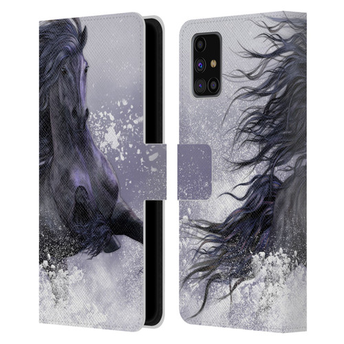 Laurie Prindle Western Stallion Winter Thunder Leather Book Wallet Case Cover For Samsung Galaxy M31s (2020)