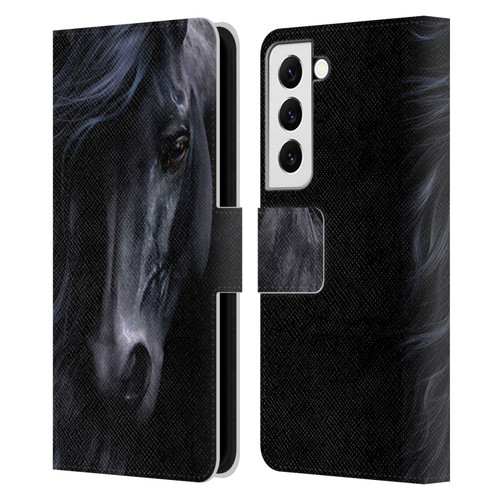Laurie Prindle Western Stallion The Black Leather Book Wallet Case Cover For Samsung Galaxy S22 5G