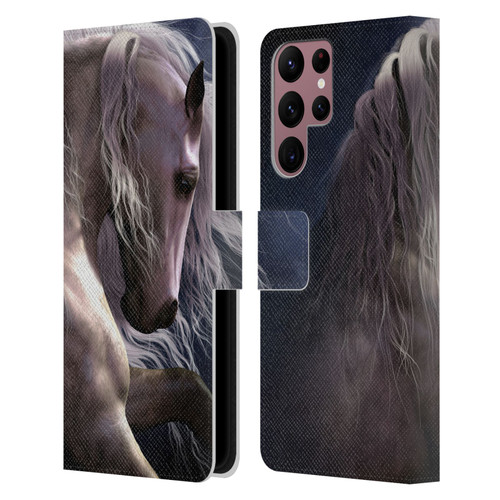 Laurie Prindle Western Stallion Night Silver Ghost II Leather Book Wallet Case Cover For Samsung Galaxy S22 Ultra 5G