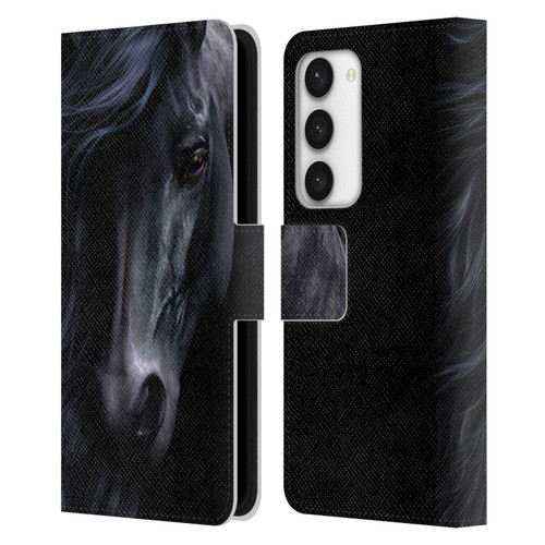 Laurie Prindle Western Stallion The Black Leather Book Wallet Case Cover For Samsung Galaxy S23 5G