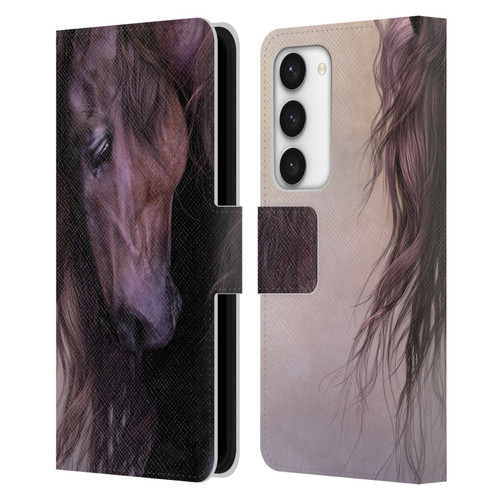 Laurie Prindle Western Stallion Equus Leather Book Wallet Case Cover For Samsung Galaxy S23 5G