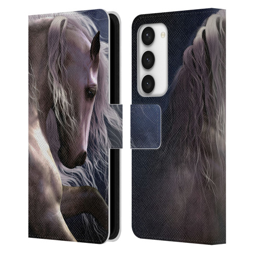 Laurie Prindle Western Stallion Night Silver Ghost II Leather Book Wallet Case Cover For Samsung Galaxy S23 5G