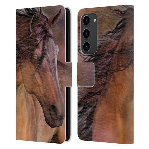 Laurie Prindle Western Stallion Belleze Fiero Leather Book Wallet Case Cover For Samsung Galaxy S23+ 5G