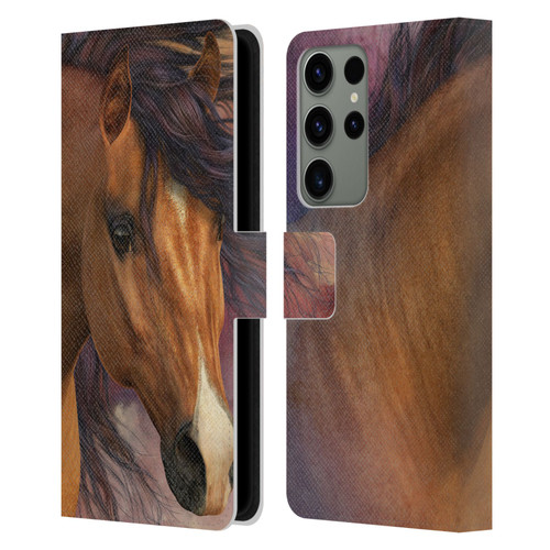 Laurie Prindle Western Stallion Flash Leather Book Wallet Case Cover For Samsung Galaxy S23 Ultra 5G