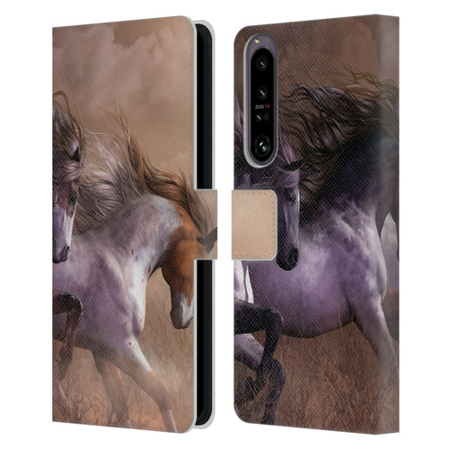 Laurie Prindle Western Stallion Run To Freedom Leather Book Wallet Case Cover For Sony Xperia 1 IV
