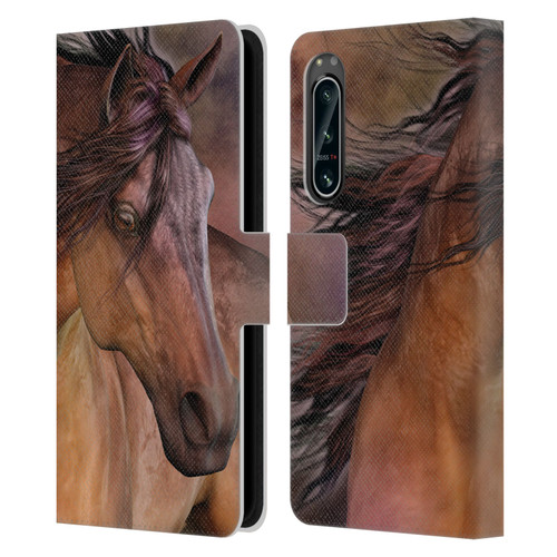 Laurie Prindle Western Stallion Belleze Fiero Leather Book Wallet Case Cover For Sony Xperia 5 IV