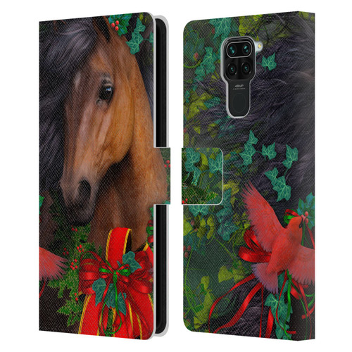 Laurie Prindle Western Stallion A Morgan Christmas Leather Book Wallet Case Cover For Xiaomi Redmi Note 9 / Redmi 10X 4G