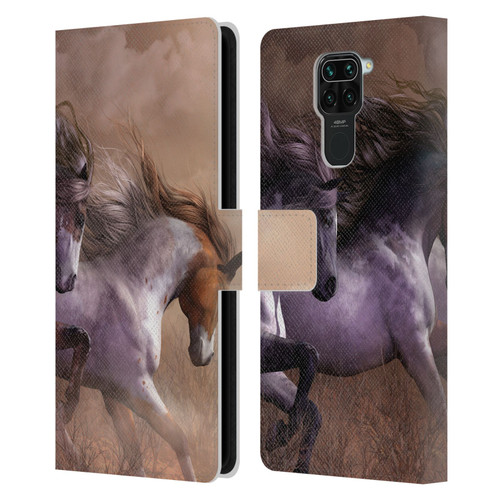 Laurie Prindle Western Stallion Run To Freedom Leather Book Wallet Case Cover For Xiaomi Redmi Note 9 / Redmi 10X 4G
