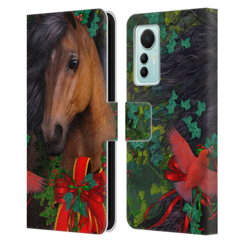 Laurie Prindle Western Stallion A Morgan Christmas Leather Book Wallet Case Cover For Xiaomi 12 Lite