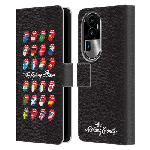 The Rolling Stones Licks Collection Flag Poster Leather Book Wallet Case Cover For OPPO Reno10 Pro+
