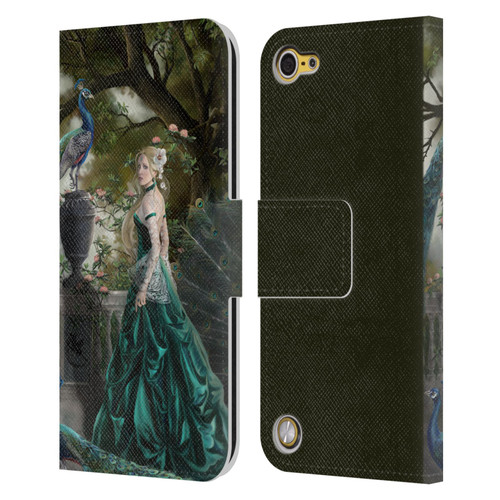 Nene Thomas Art Peacock & Princess In Emerald Leather Book Wallet Case Cover For Apple iPod Touch 5G 5th Gen