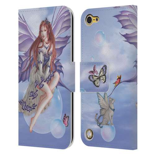 Nene Thomas Bubbles Purple Lace Fairy On Cat Leather Book Wallet Case Cover For Apple iPod Touch 5G 5th Gen
