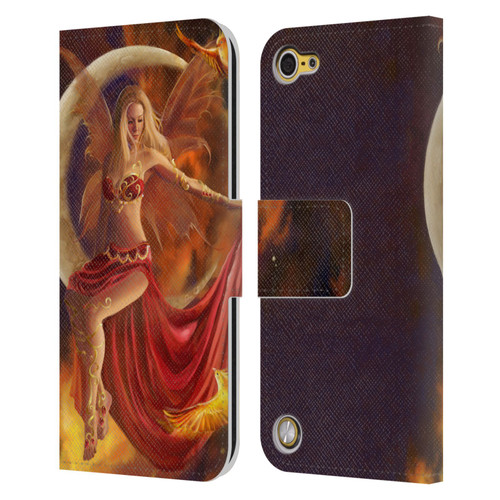 Nene Thomas Crescents Fire Fairy On Moon Phoenix Leather Book Wallet Case Cover For Apple iPod Touch 5G 5th Gen