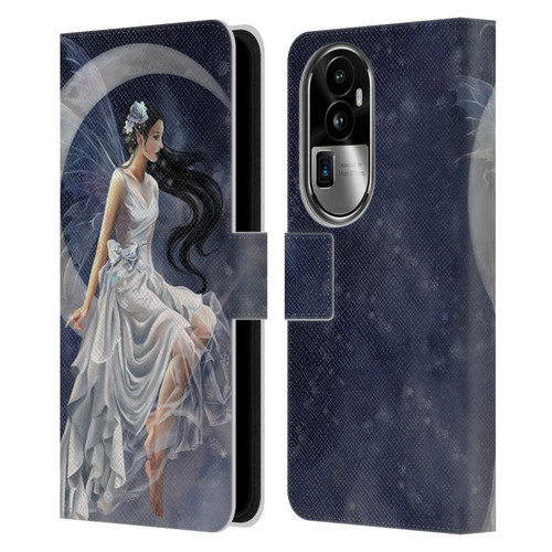 Nene Thomas Crescents Winter Frost Fairy On Moon Leather Book Wallet Case Cover For OPPO Reno10 Pro+