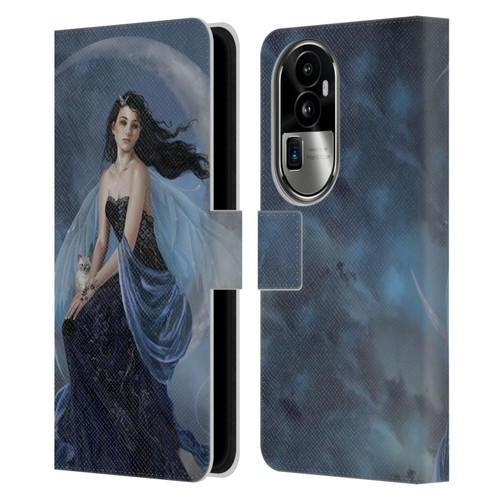 Nene Thomas Crescents Moon Indigo Fairy Leather Book Wallet Case Cover For OPPO Reno10 Pro+