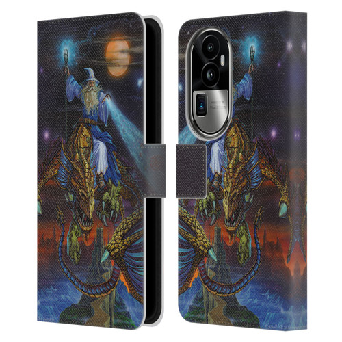 Ed Beard Jr Dragon Friendship Twilight Tempest Leather Book Wallet Case Cover For OPPO Reno10 Pro+