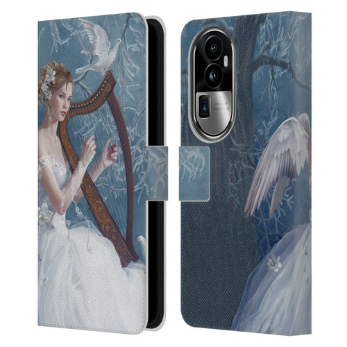 Nene Thomas Deep Forest Chorus Angel Harp And Dove Leather Book Wallet Case Cover For OPPO Reno10 Pro+