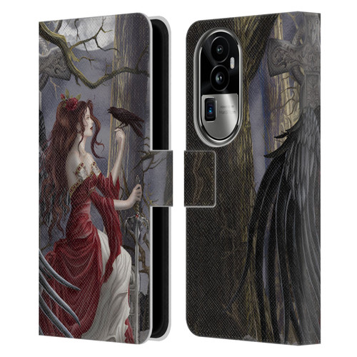 Nene Thomas Deep Forest Dark Angel Fairy With Raven Leather Book Wallet Case Cover For OPPO Reno10 Pro+