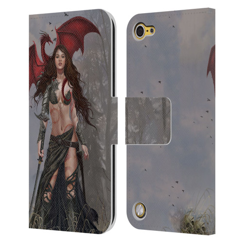 Nene Thomas Gothic Dragon Witch Warrior Sword Leather Book Wallet Case Cover For Apple iPod Touch 5G 5th Gen