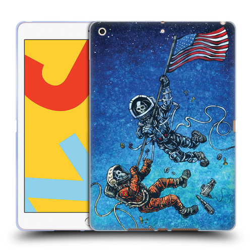 David Lozeau Skeleton Grunge Astronaut Battle Soft Gel Case for Apple iPad 10.2 2019/2020/2021