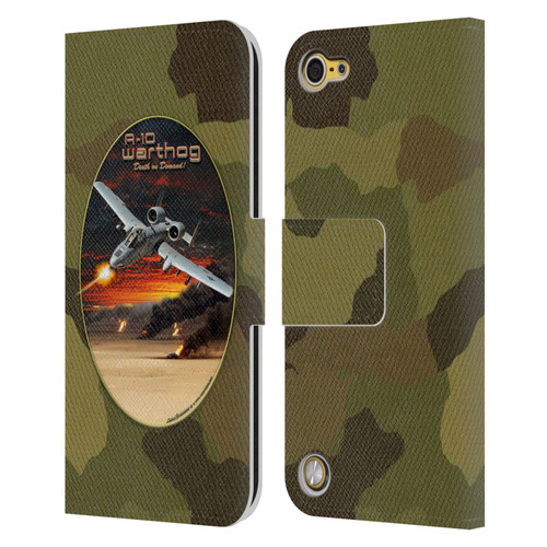 Larry Grossman Retro Collection A-10 Warthog Leather Book Wallet Case Cover For Apple iPod Touch 5G 5th Gen