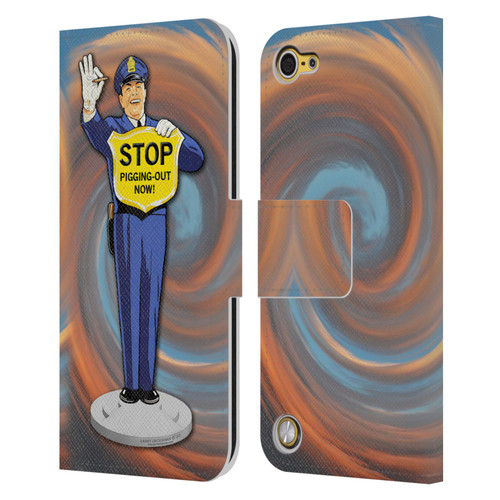 Larry Grossman Retro Collection Stop Pigging Out Leather Book Wallet Case Cover For Apple iPod Touch 5G 5th Gen