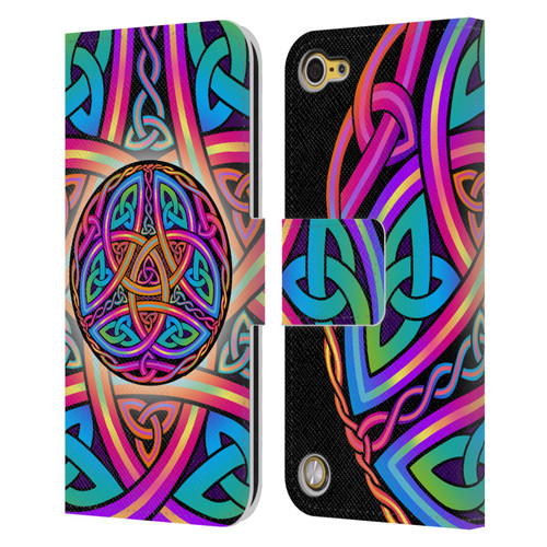 Beth Wilson Rainbow Celtic Knots Divine Leather Book Wallet Case Cover For Apple iPod Touch 5G 5th Gen