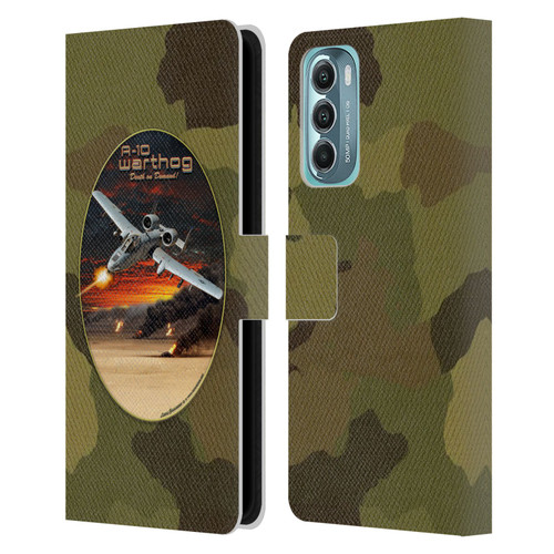 Larry Grossman Retro Collection A-10 Warthog Leather Book Wallet Case Cover For Motorola Moto G Stylus 5G (2022)