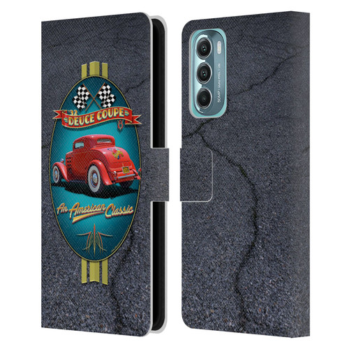 Larry Grossman Retro Collection Deuce Coupe Classic Leather Book Wallet Case Cover For Motorola Moto G Stylus 5G (2022)