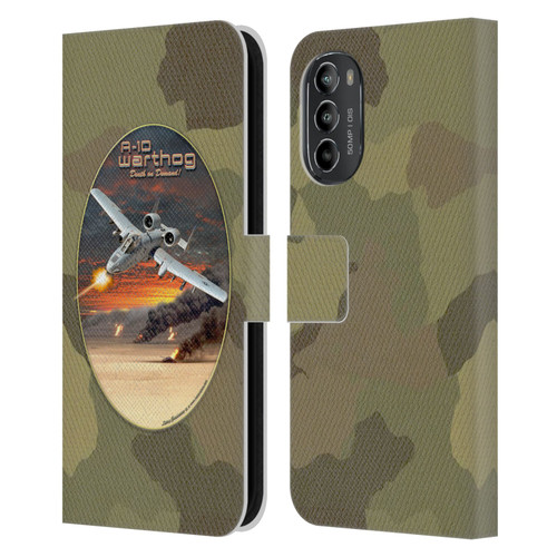 Larry Grossman Retro Collection A-10 Warthog Leather Book Wallet Case Cover For Motorola Moto G82 5G