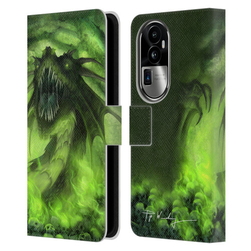 Piya Wannachaiwong Black Dragons Among Skulls Leather Book Wallet Case Cover For OPPO Reno10 Pro+
