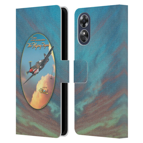 Larry Grossman Retro Collection P-40 Warhawk Flying Tiger Leather Book Wallet Case Cover For OPPO A17