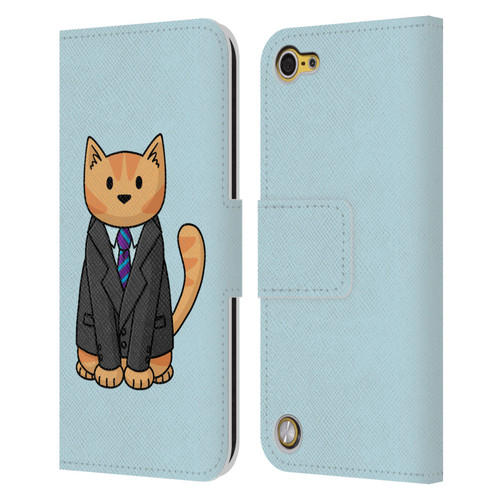 Beth Wilson Doodle Cats 2 Business Suit Leather Book Wallet Case Cover For Apple iPod Touch 5G 5th Gen